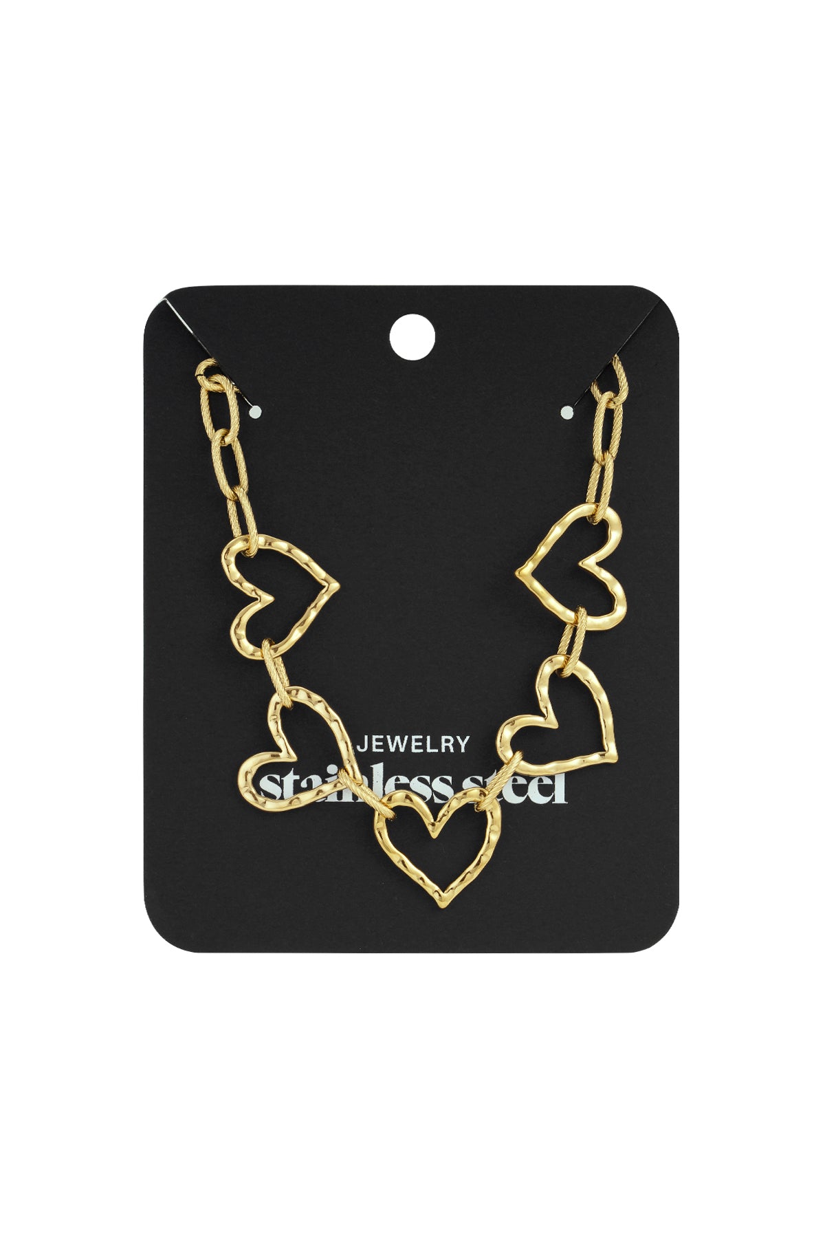gouden hartjesketting op zwart kaartje van Ladylike Fashion