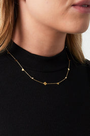 ketting gleaming wish goud klavertje vier ketting stainless steel waterproof yehwang ladylike fashion