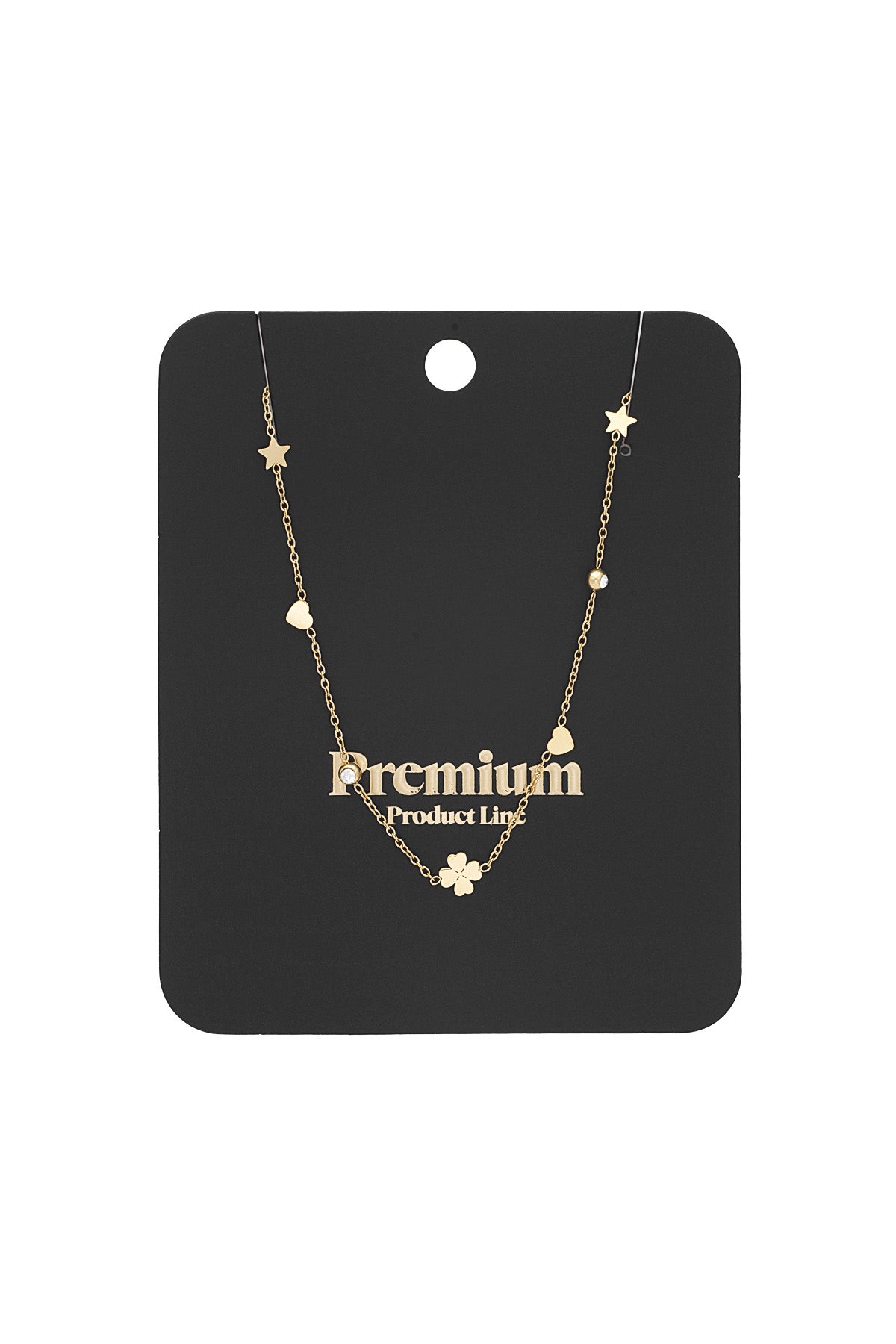 ketting gleaming wish goud klavertje vier ketting stainless steel waterproof yehwang ladylike fashion