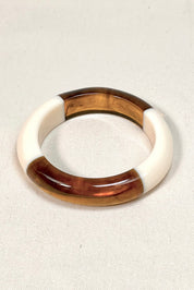  kunststof armband in bruin creme twee kleuren dames armband webp