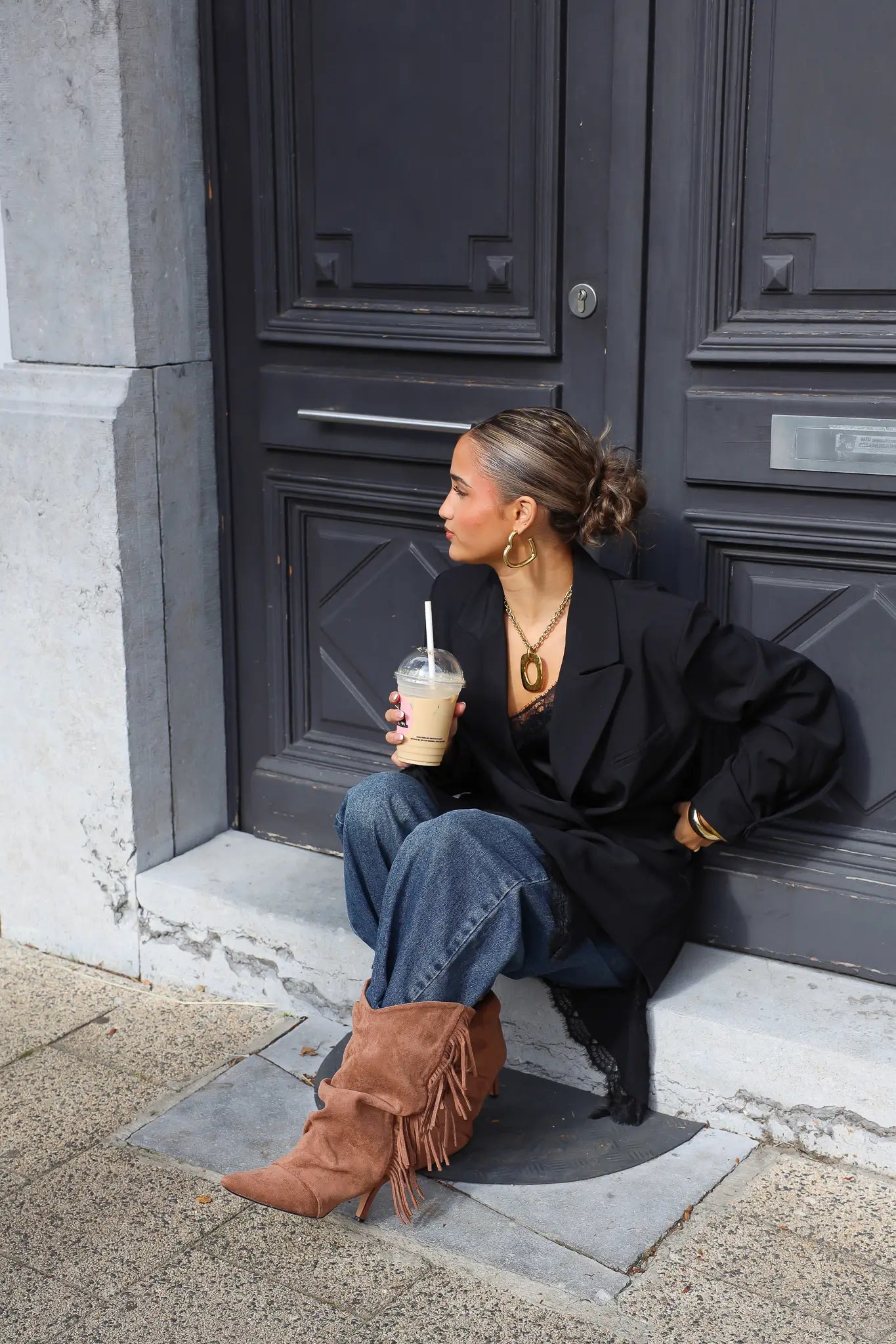 laarzen franjés taupe laarzen taupe productfoto ladylike