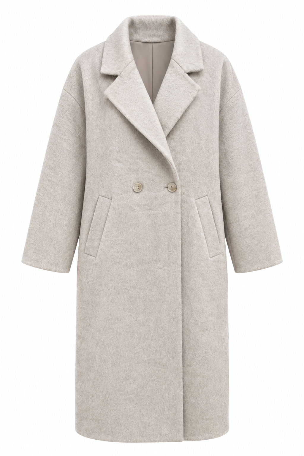 Lange jas wol beige productfoto