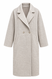 Lange jas wol beige productfoto