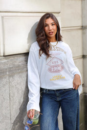 Witte longsleeve dames met Originals print en lange mouwen