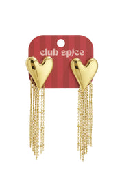 Oorbellen hart hangers goud gepresenteerd op kaartje
