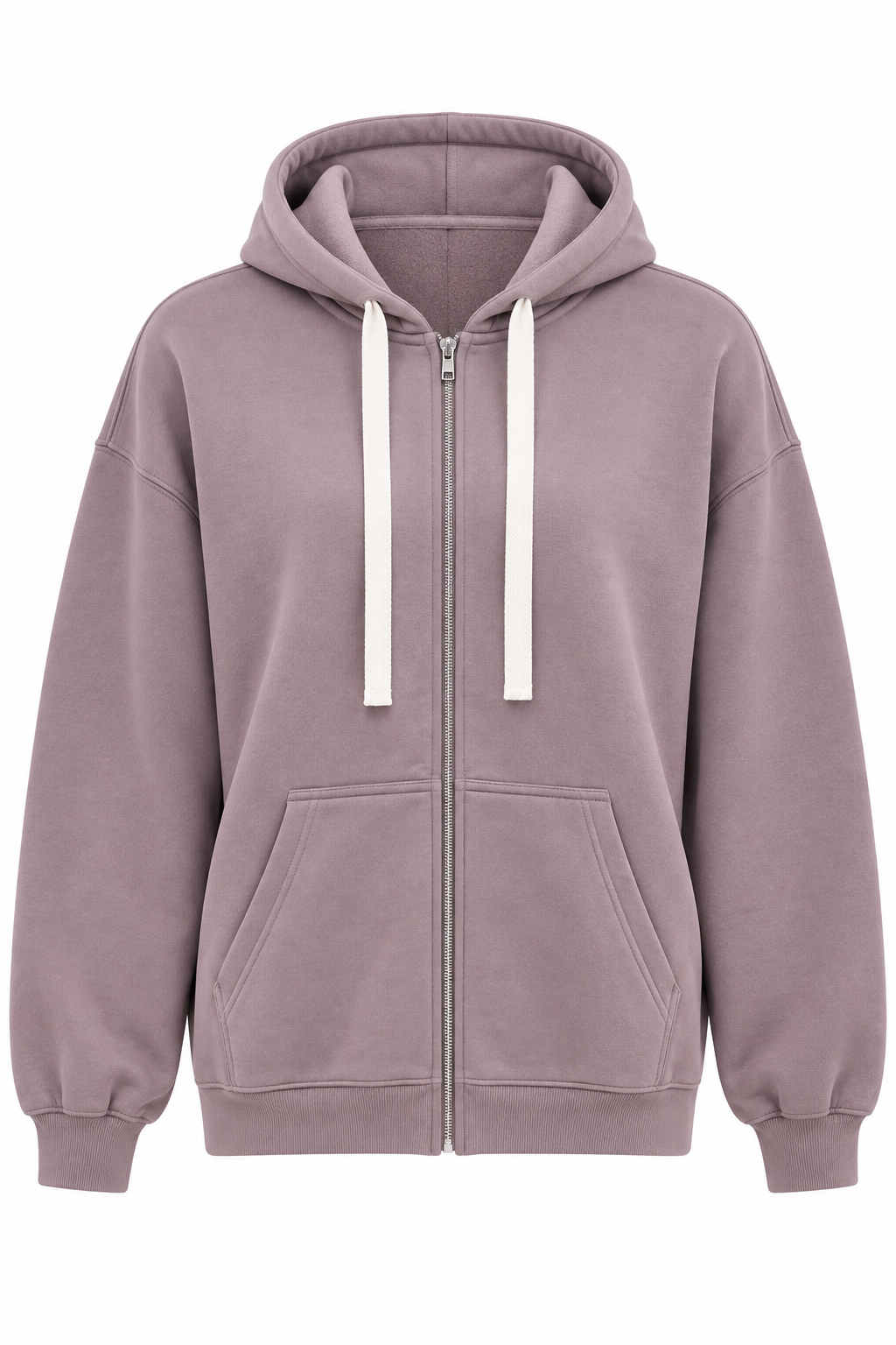 Oversized Sweater met Rits Violet dames met capuchon en steekzakken