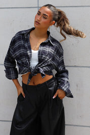 Oversized ruit blouse dames in donkerblauw