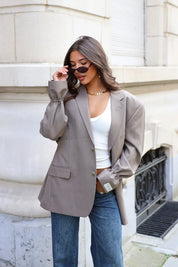Oversized vintage blazer khaki voor dames