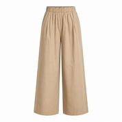 camel pantalon met elastische taille en steekzakken voorkant