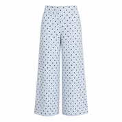 pantalon met stippen rechte wijde pijpen voorkant