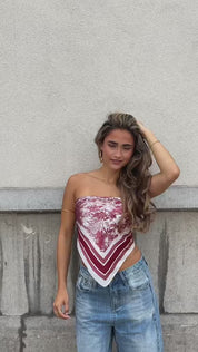 Sjaal Print Bordeaux