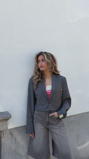 Atelier Series Reworked Blazer Cropped Grijs