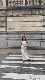 Maxi Rok Mousseline Taupe