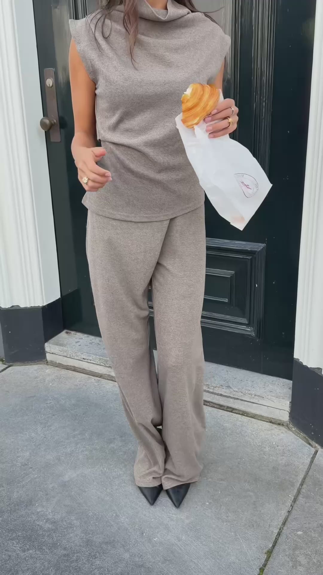 Pantalon Asymmetrisch Taupe