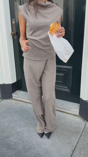 Pantalon Asymmetrisch Taupe