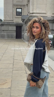 Sweatshirt Raglan Mouwen Donker Blauw