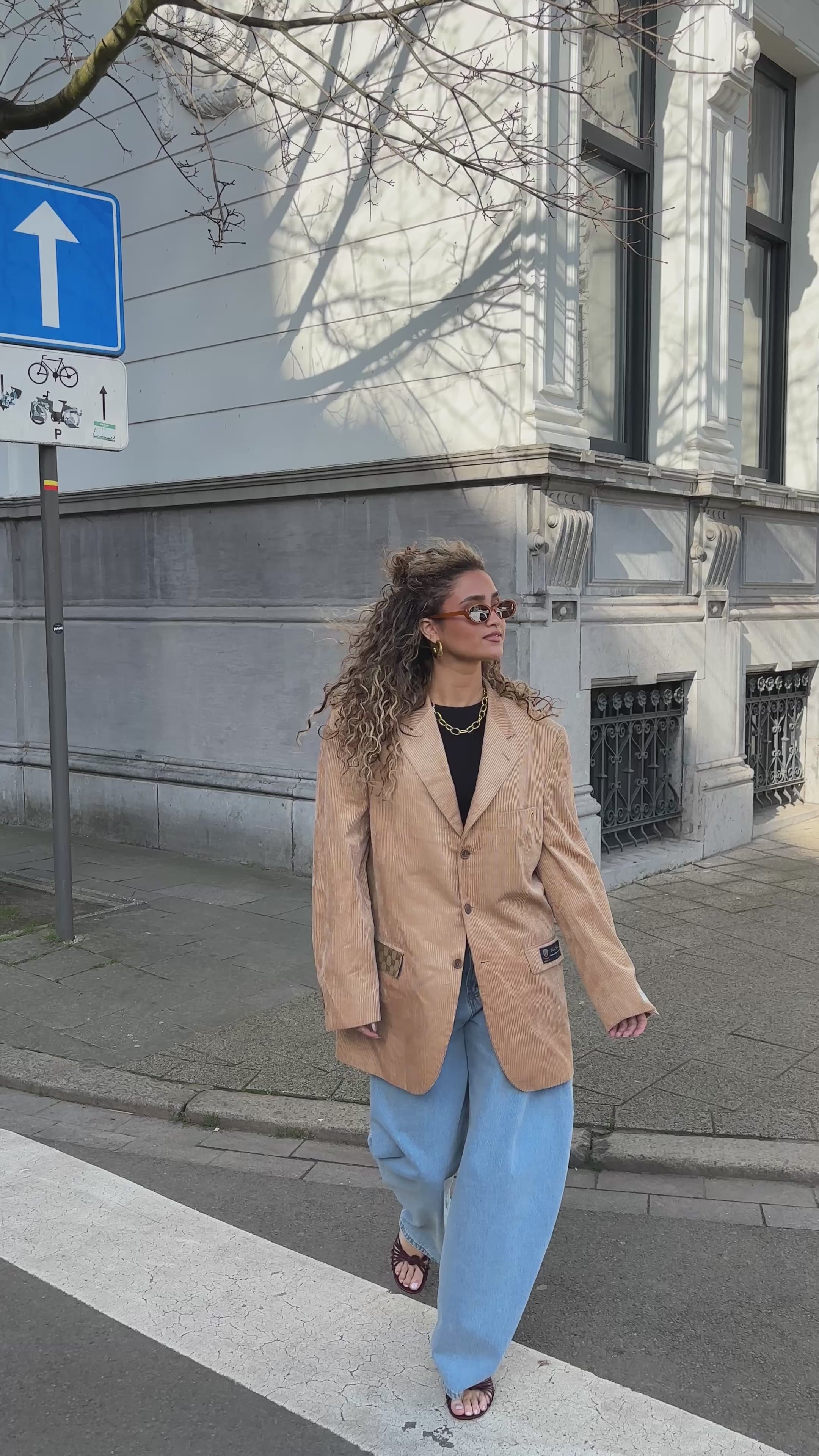 Atelier Series Reworked Blazer Rib Stof Camel