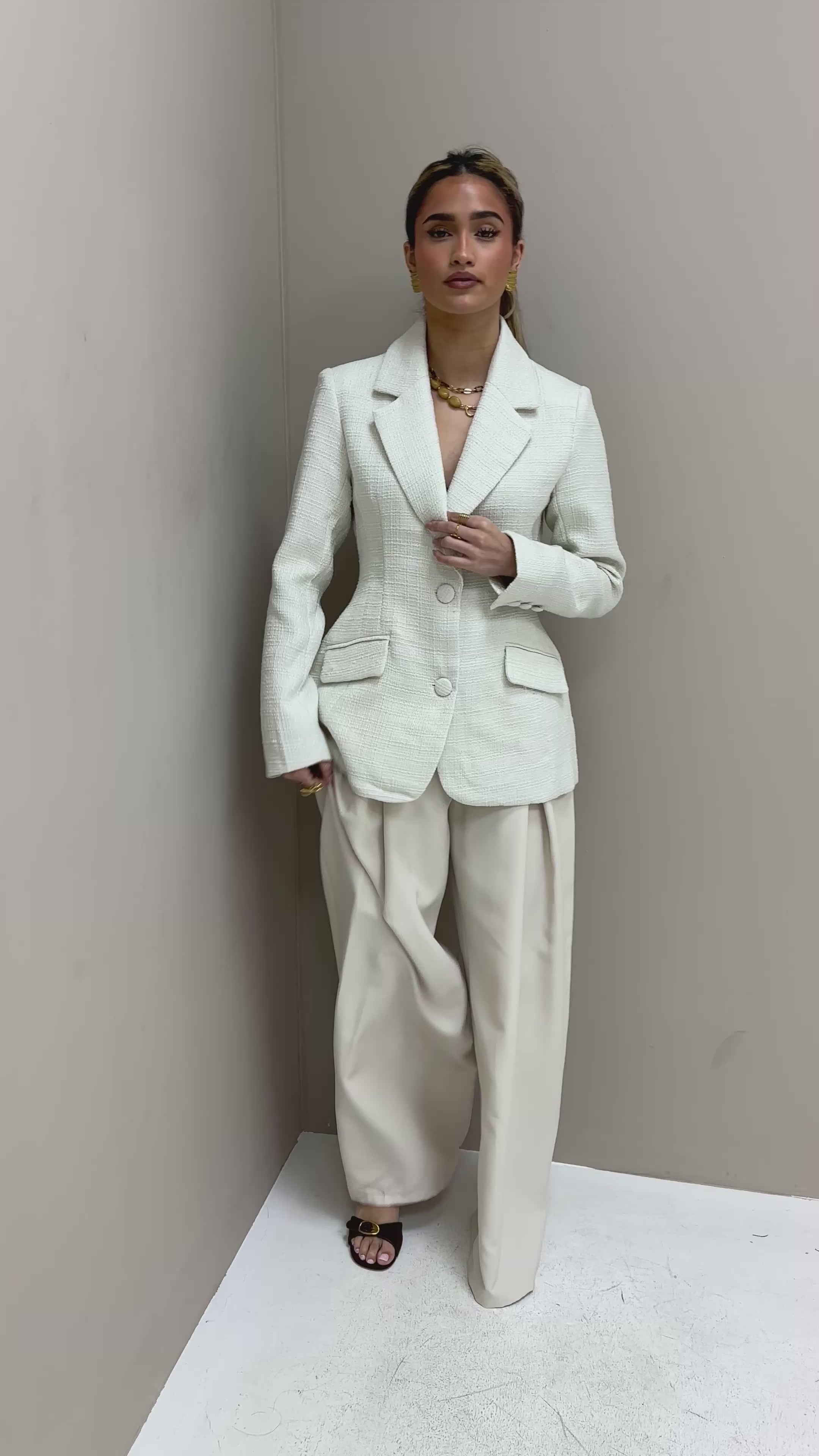 Tweed Blazer Créme