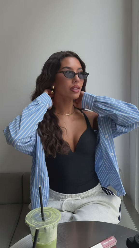Blouse Gestreept Licht Blauw