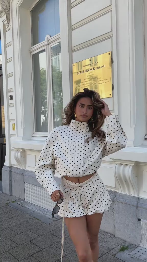 Jas Polka Dots Kraagje Créme