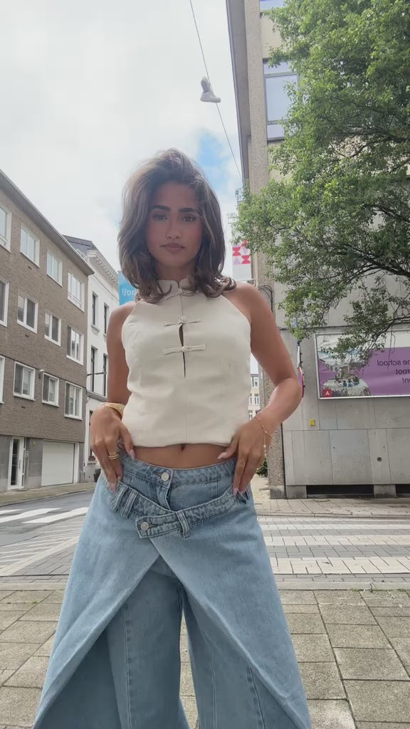 Wrap Jeans Blauw