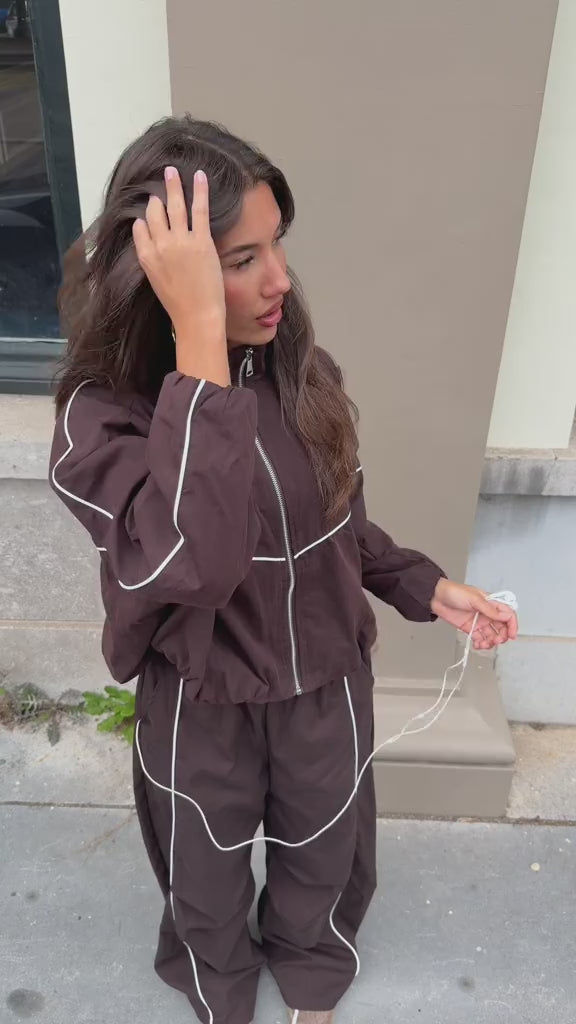 Windbreaker Broek Donker Bruin
