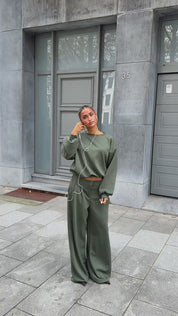 Comfy Sweater Set Khaki
