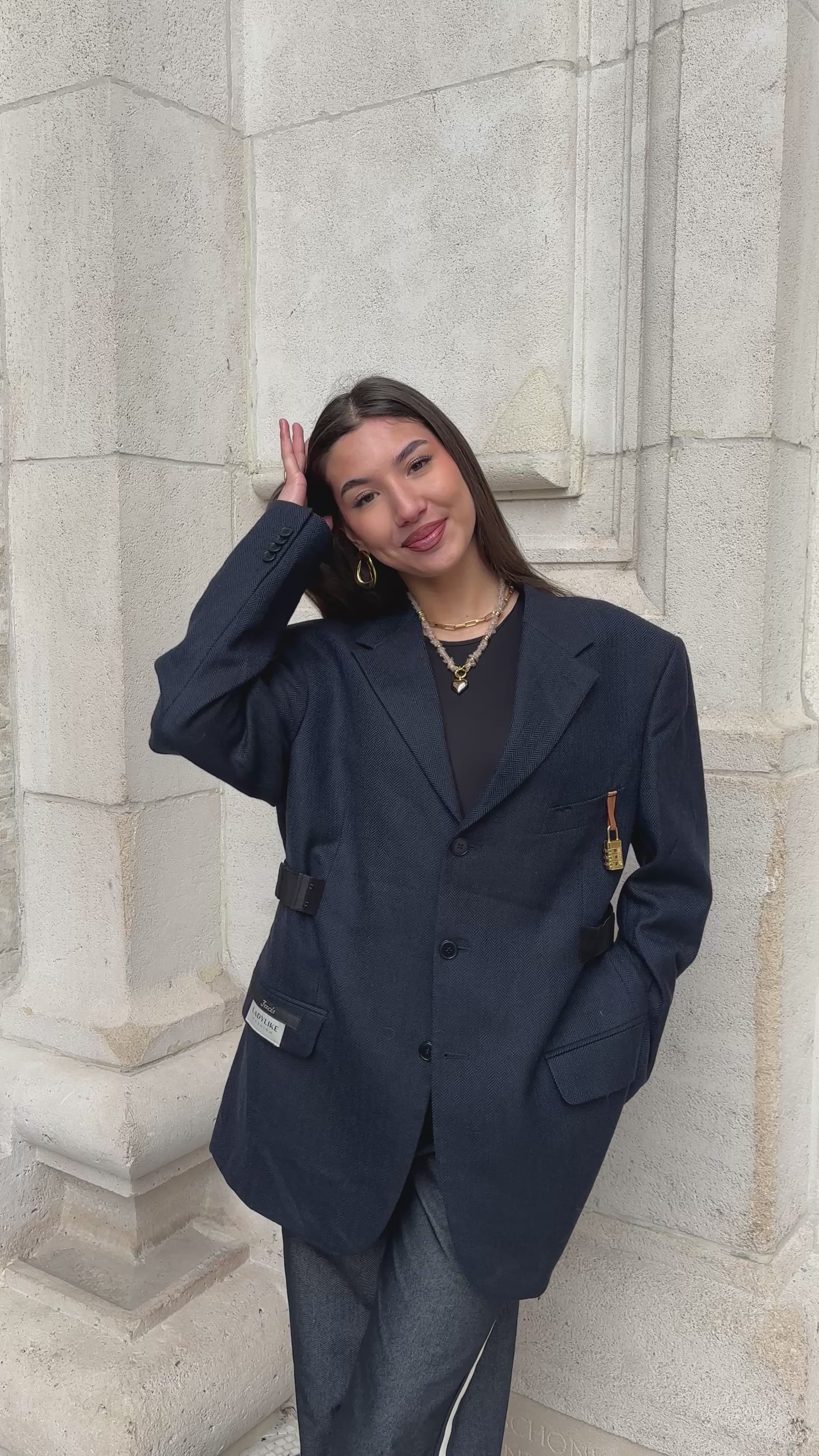Atelier Series Reworked Blazer Donker Blauw
