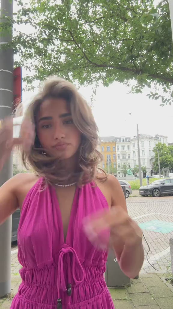 Maxi Jurk Linnen Fuchsia
