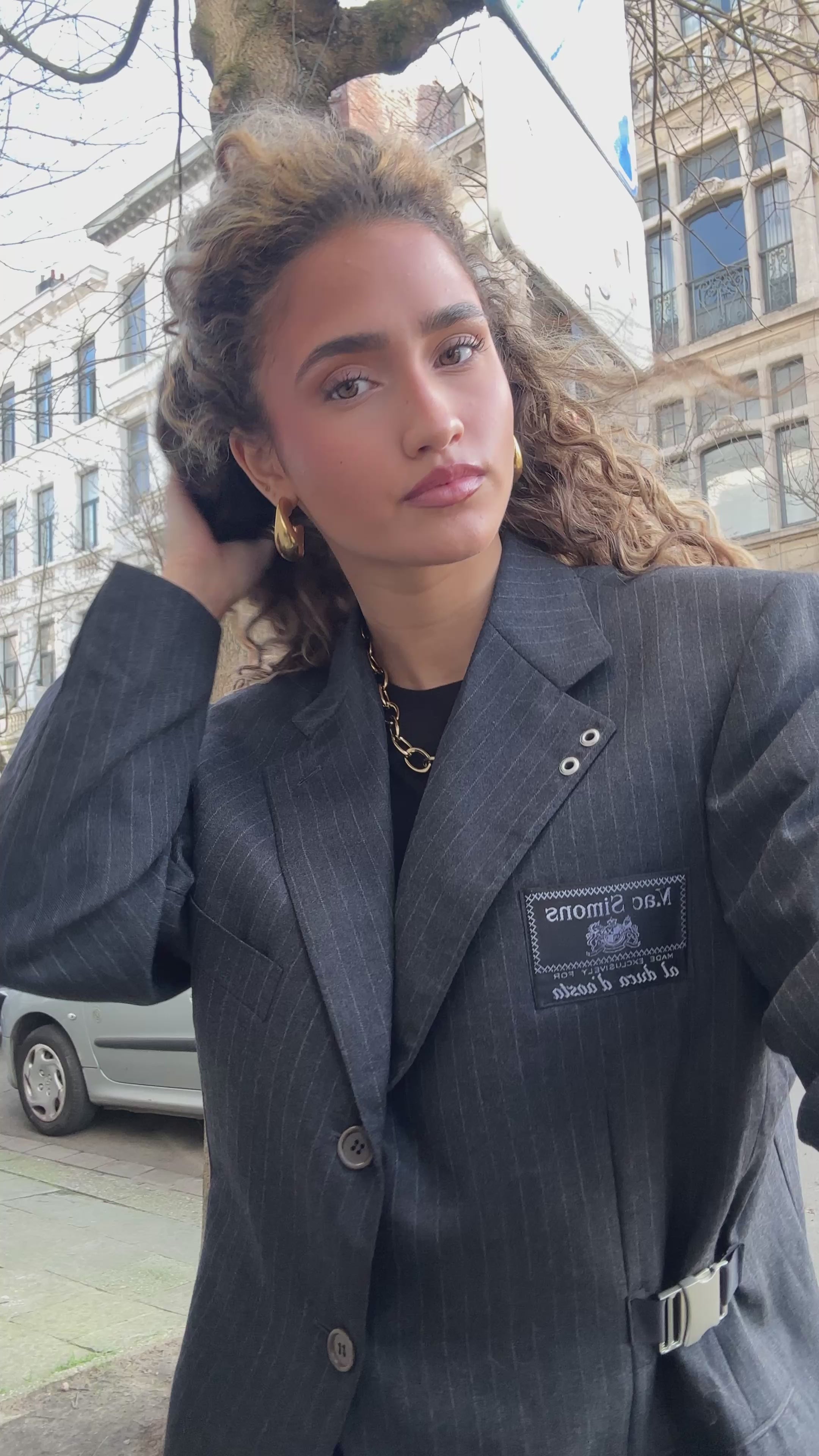 Atelier Series Reworked Blazer Gestreept Grijs