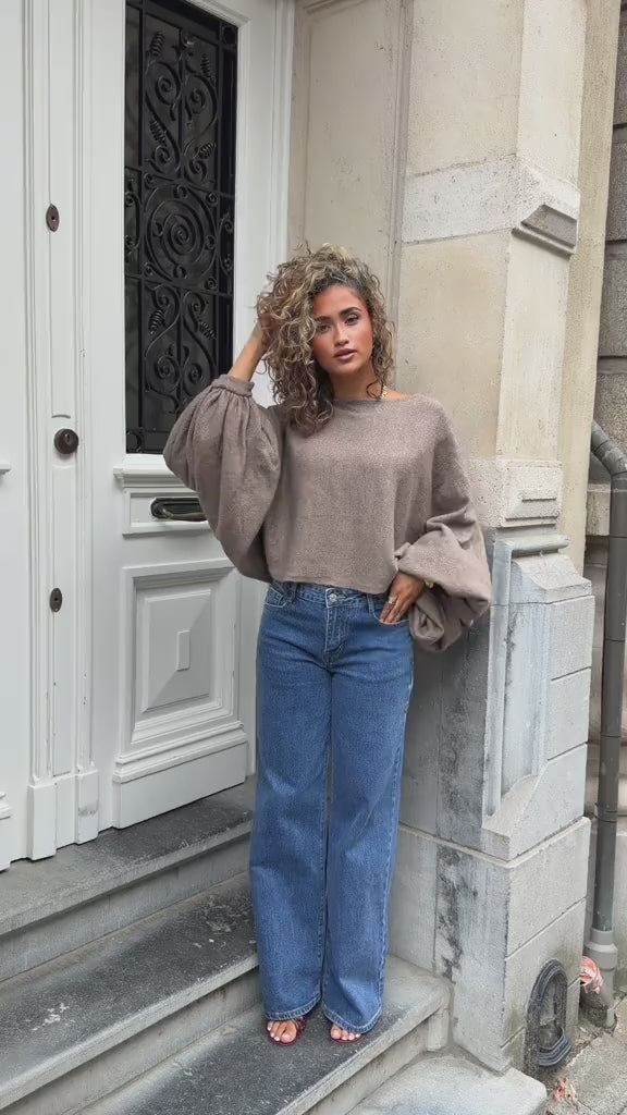 Trui Slouchy Fit Bruin