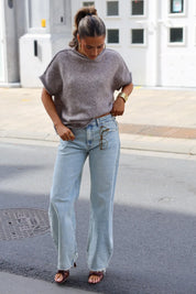Queen Hearts jeans dames in light blue vanaf de achterkant