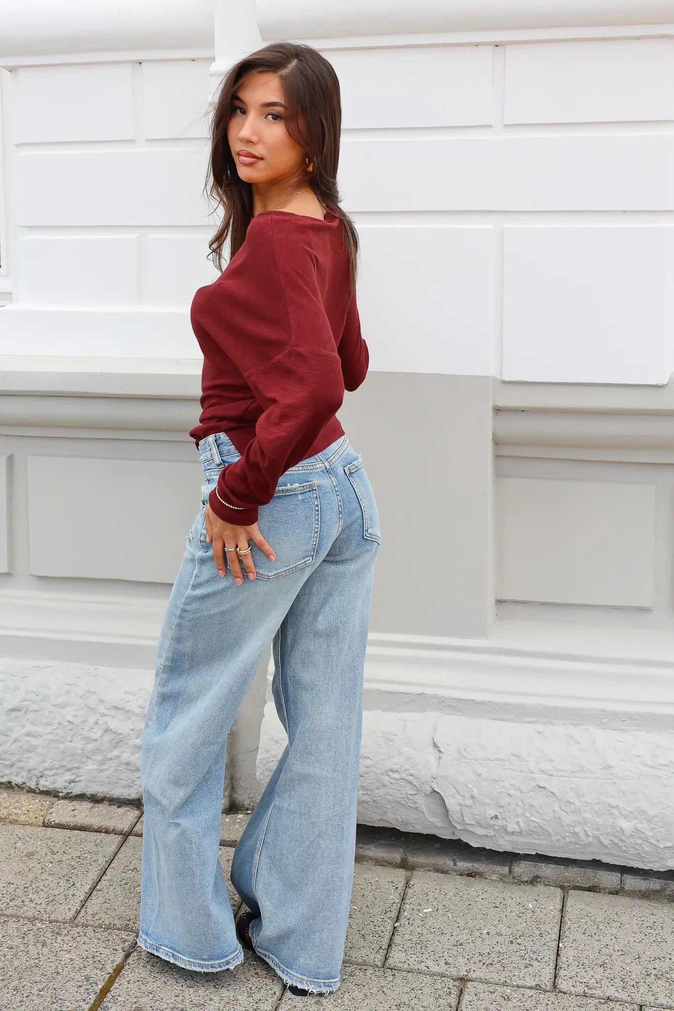 Queen Hearts light blue jeans voor dames