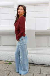 Queen Hearts wide leg jeans voor dames