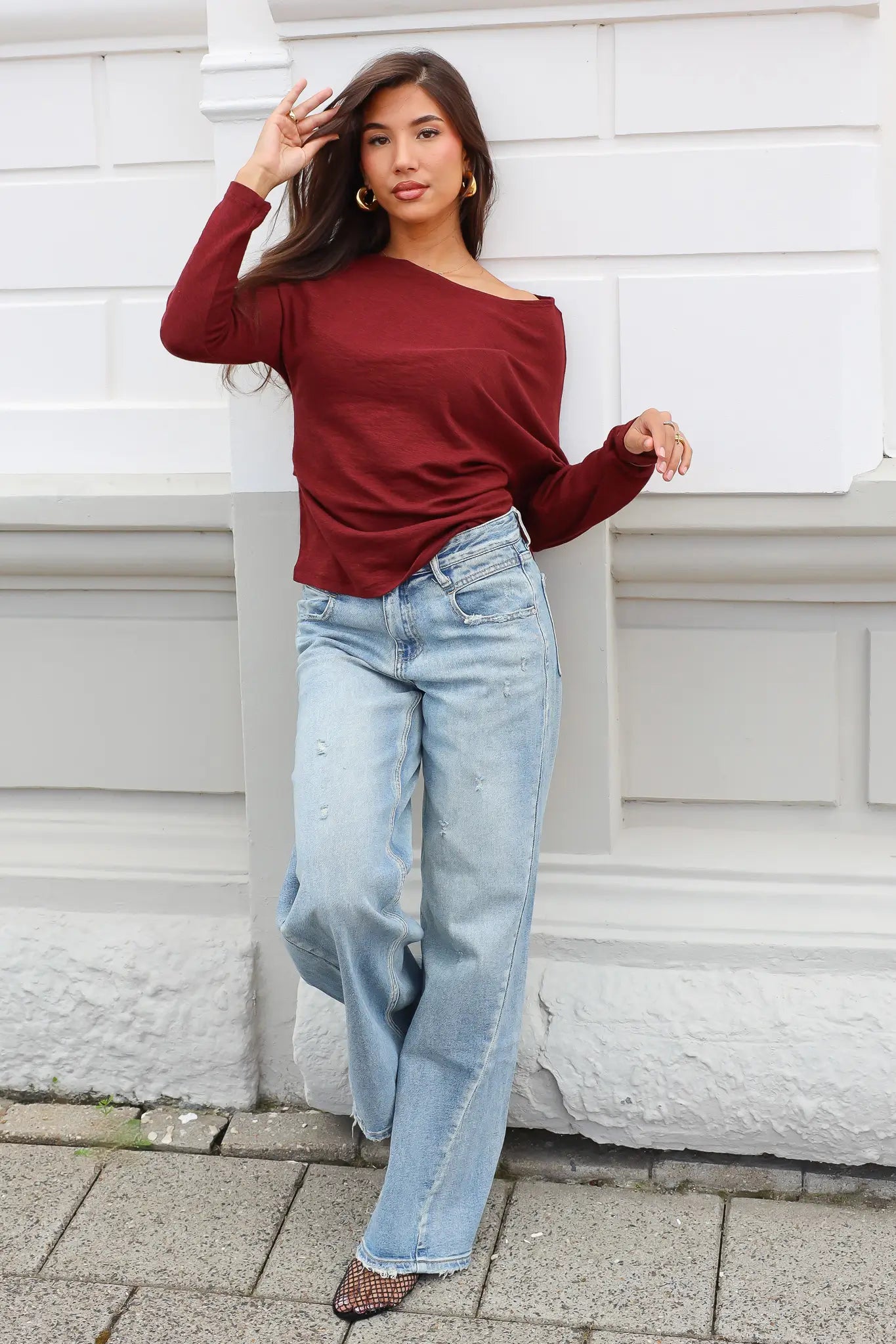 Queen Hearts jeans dames in light blue
