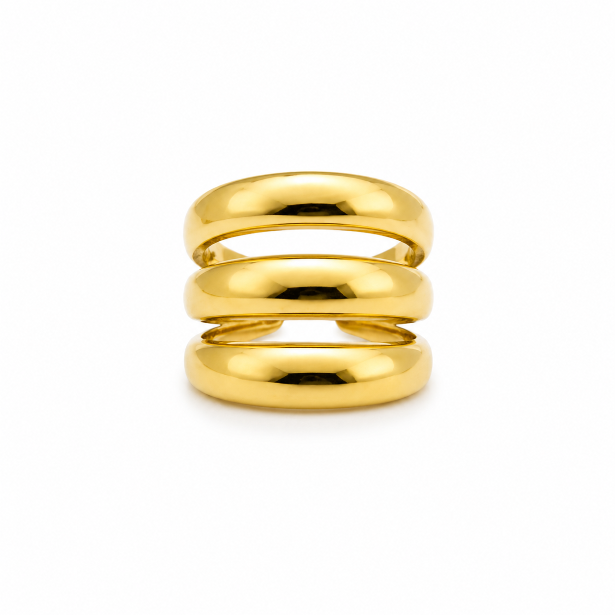 gouden ring met drie lagen close up productfoto
