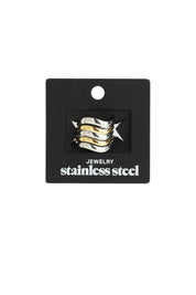 Ring meerdere lagen bi color zilver goud met sieradenkaart