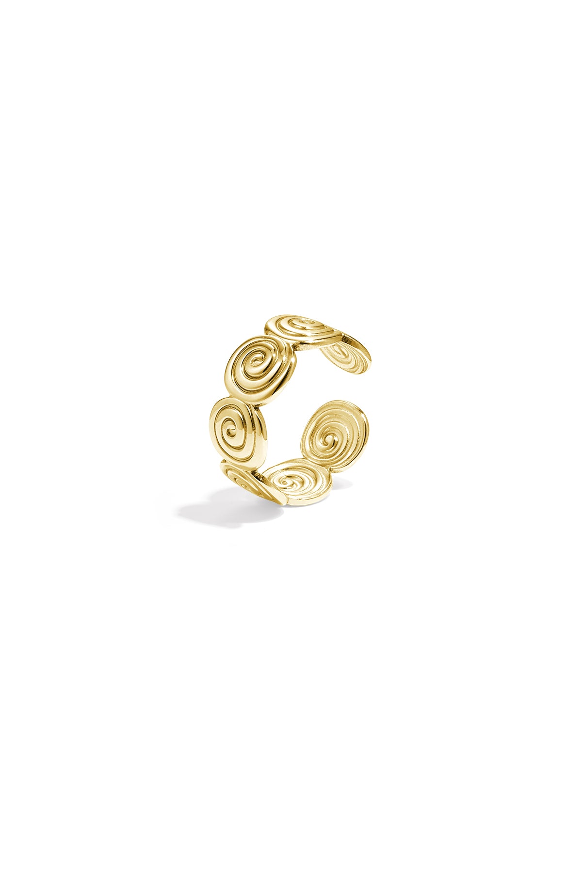 Goudkleurige ring met swirl vorm