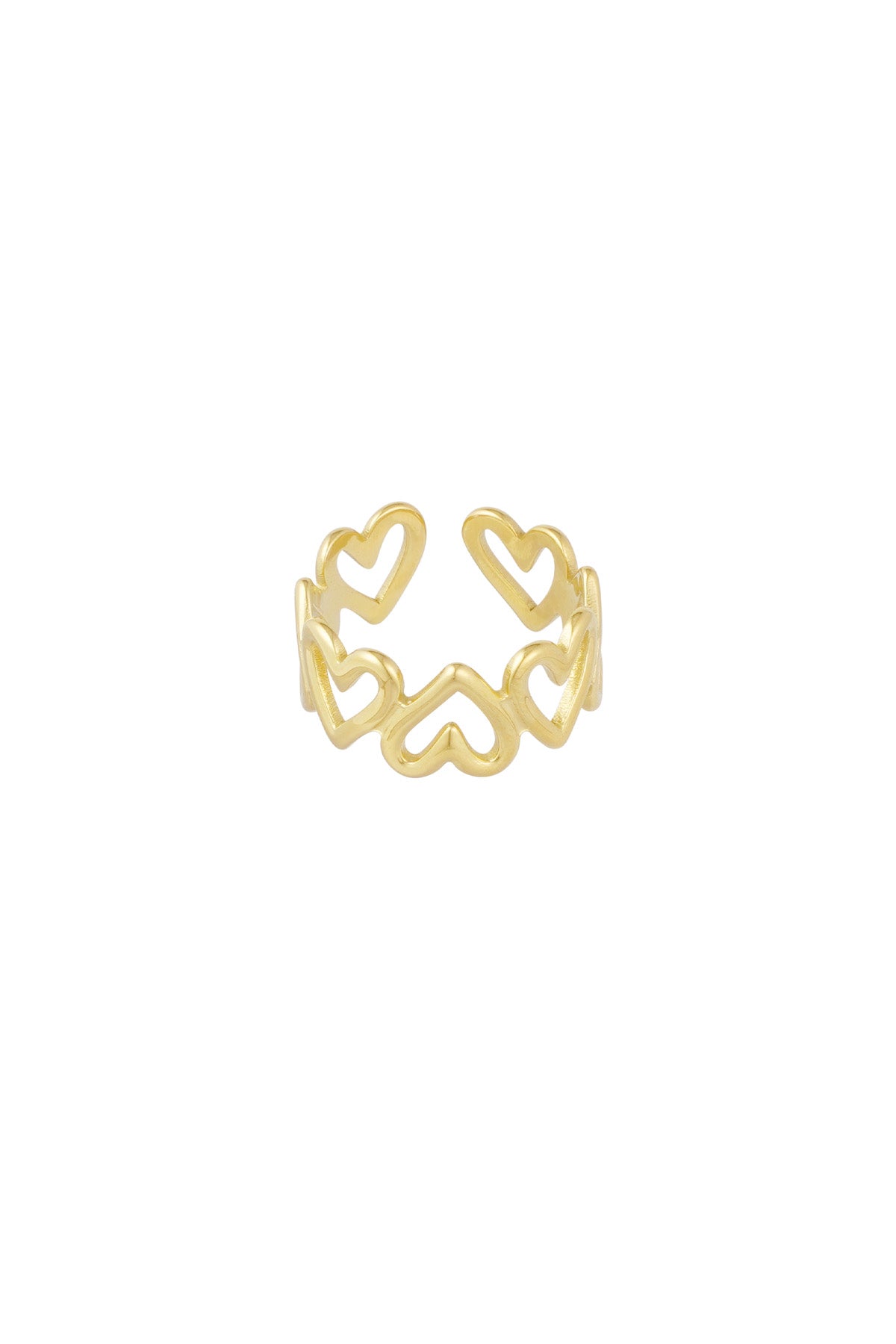 Ring twisted love goud met open hartvormig design