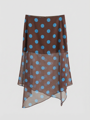 Productfoto rok polka dot bruin voorkant