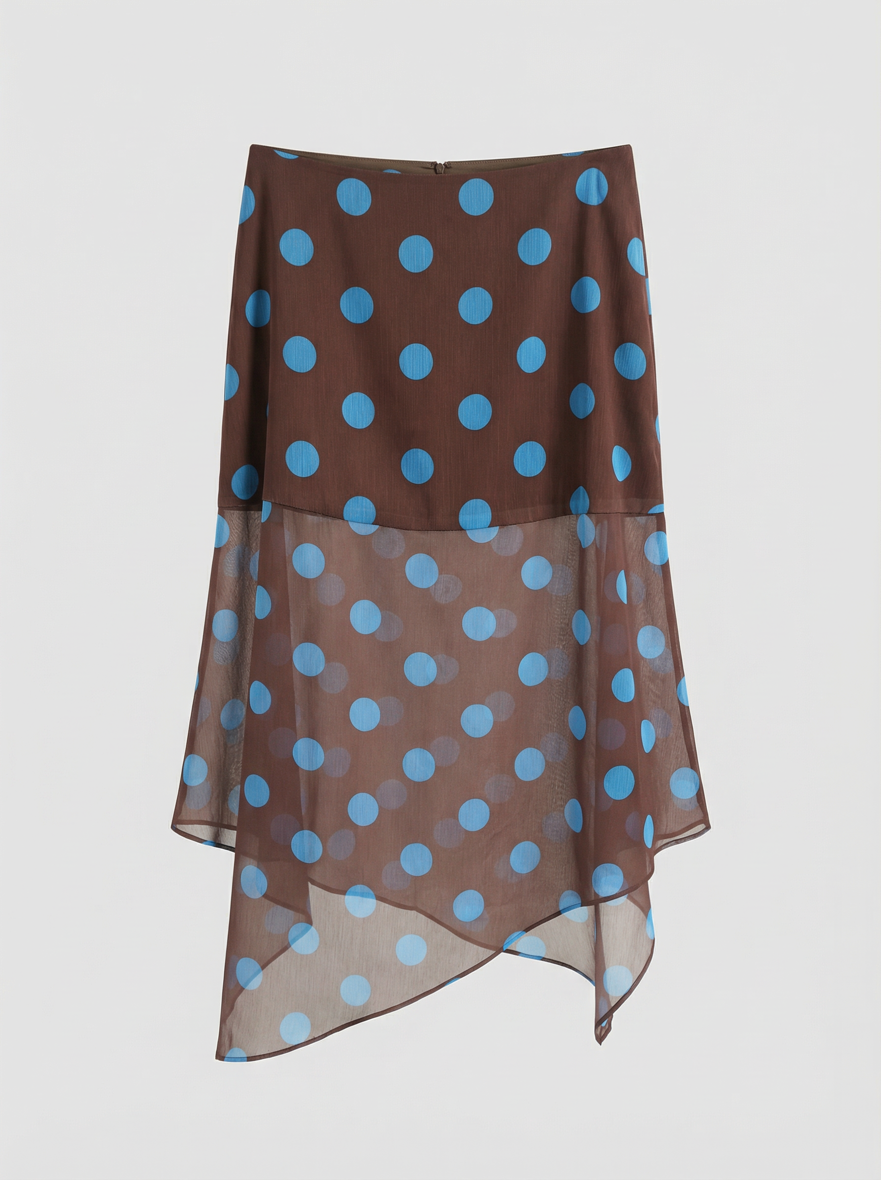 Productfoto rok polka dot bruin voorkant