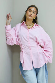 roze ruit blouse dames studio volledige outfit ladylike