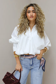 sjaal gestreept beige blauw riemsjaal sjaal als riem dames