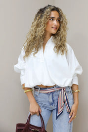 sjaal gestreept beige blauw riemsjaal sjaal als riem dames