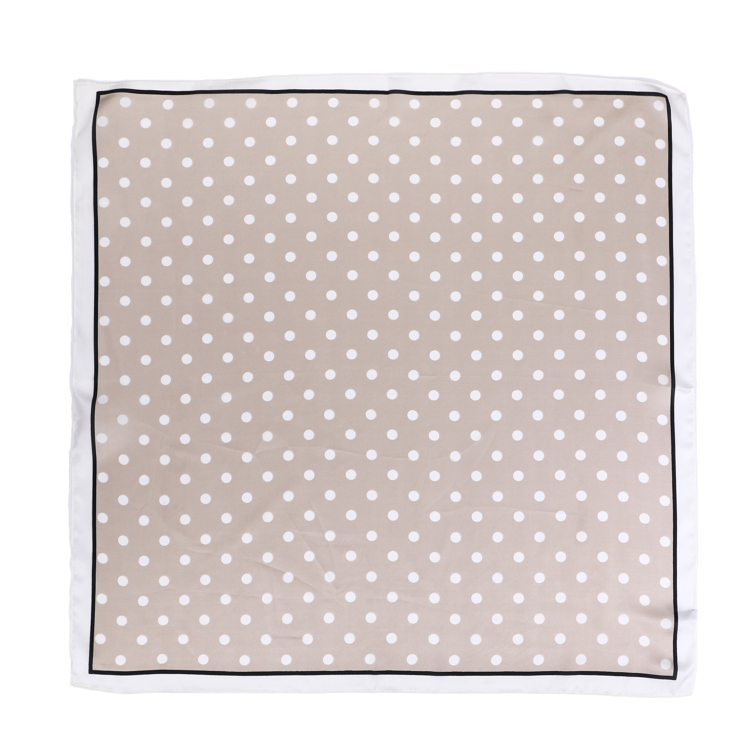 sjaal polka dots beige sjaal beige polyester productfoto ladylike
