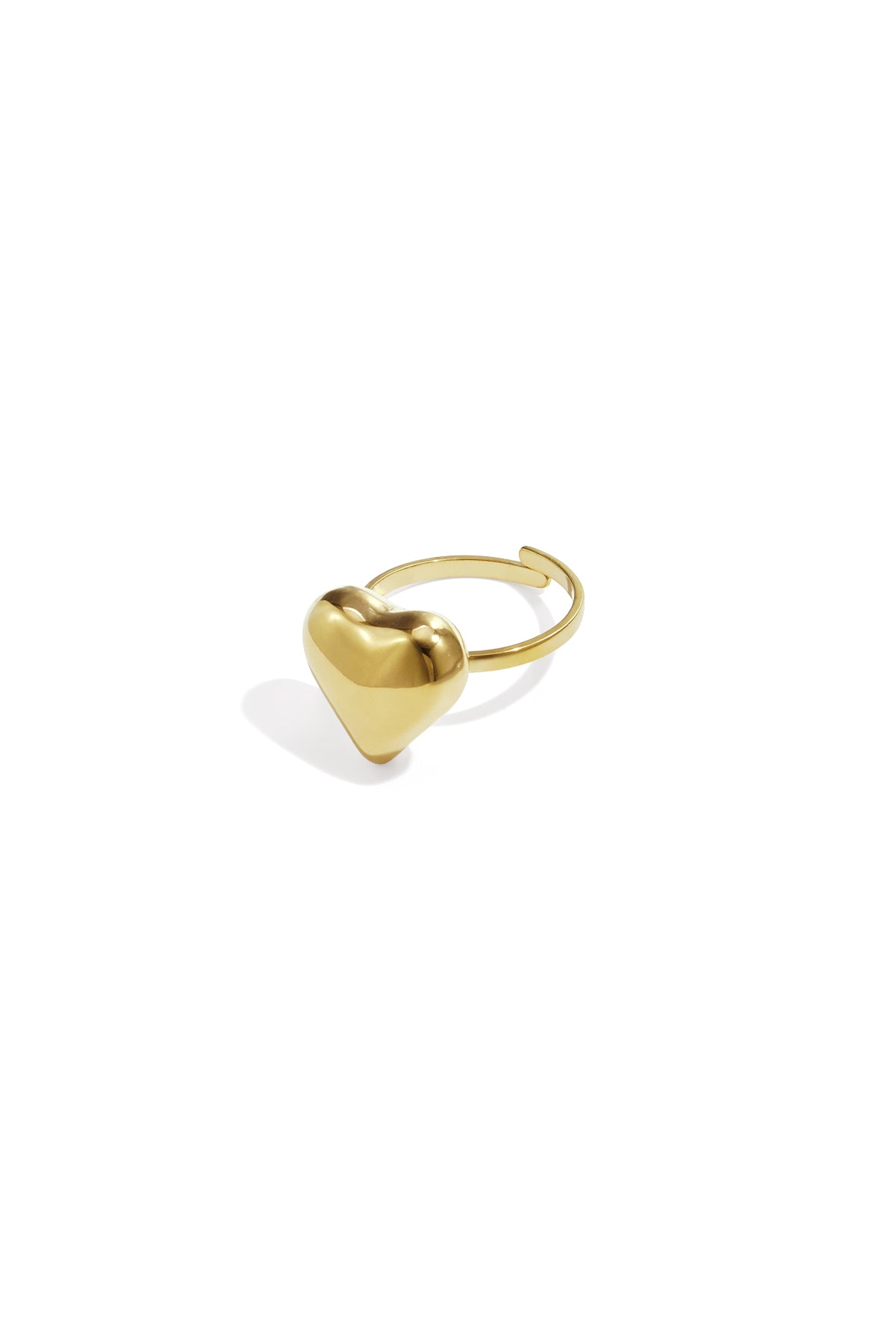 Statement ring met klassiek hart in goudkleur van roestvrij staal