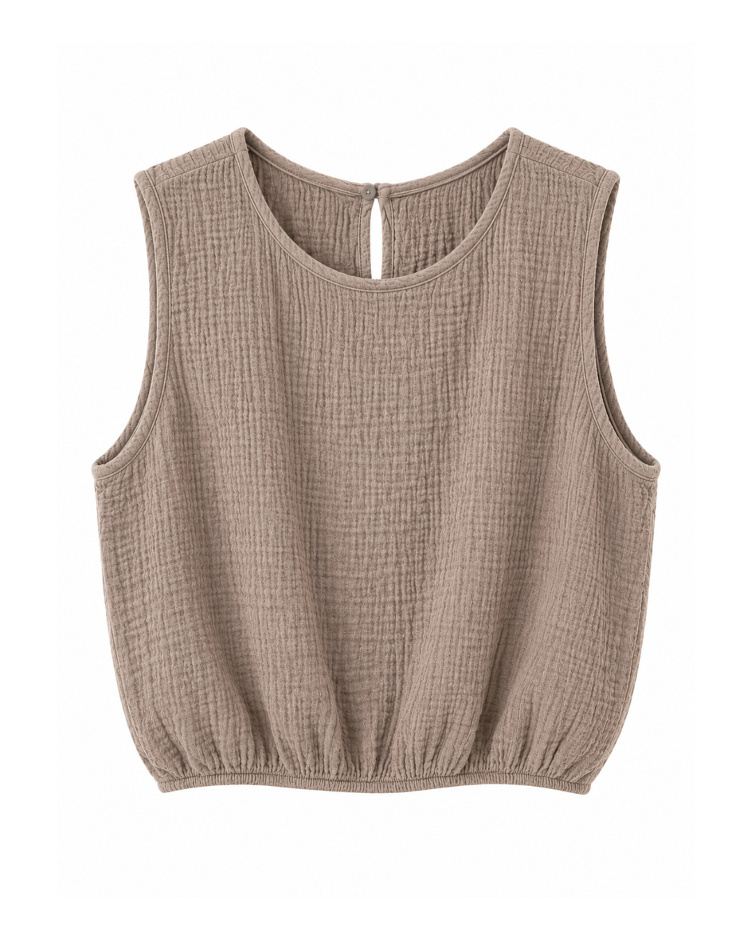 Top Mouwloos Mousseline Grijs