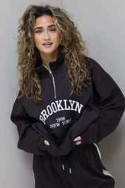 etail opdruk sweater rits brooklyn bruin