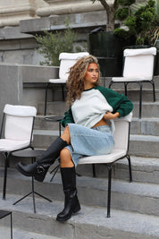 Groen wit sweatshirt voor een casual dames outfit