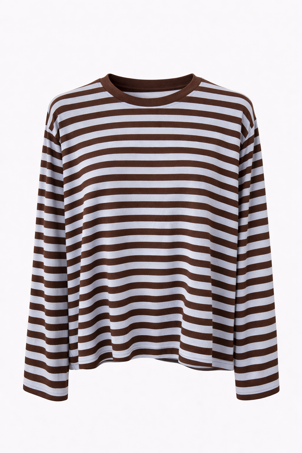 T-shirt met lange mouwen en blauw witte strepen voor dames